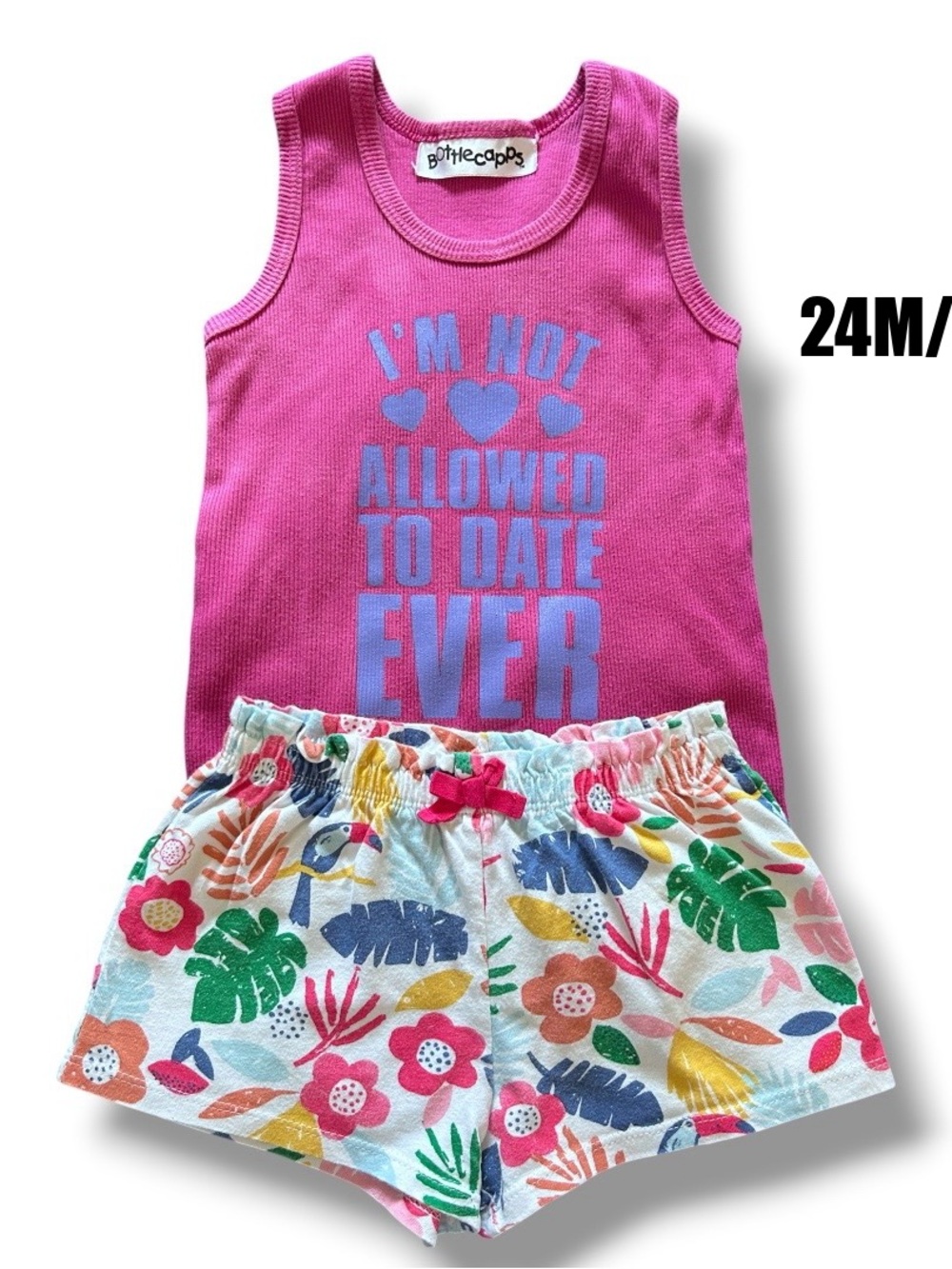 Girls' Pink Tank & Floral Shorts